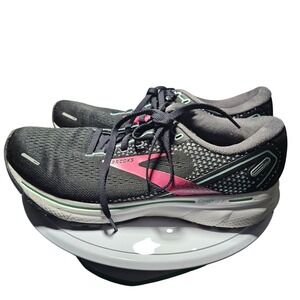 Brooks Ghost 14 Womens Running Shoes Black Pink Yucca 1203561B013 Size 9.5 B